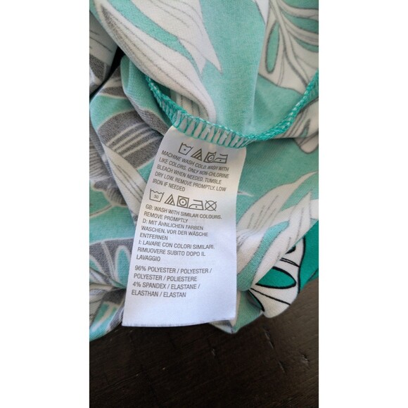 Susan Graver Top 3X Liquid Knit Floral Butterfly Blouse Flutter Sleeve Tropical - Picture 7 of 9